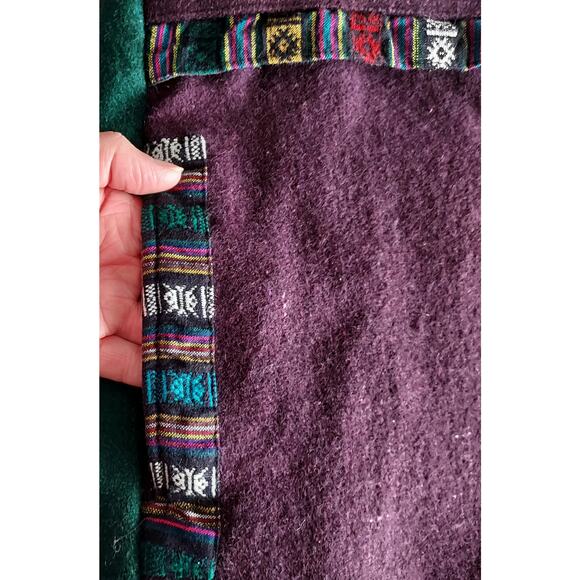 Ganesh Himal Wool Nepalese Geometric Trim Heavyweight Pullover Jacket Unisex - Picture 6 of 9